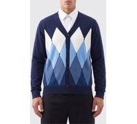 Ballantyne Diamond Pattern Cotton and Cashmere Cardigan - Size: 54 - male