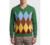 Ballantyne Diamond Pattern Cotton and Cashmere Pullover - Size: 56 - male