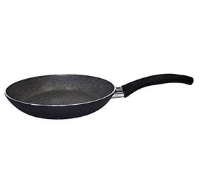 BALLARINI 1006543 Frying Pan with Non-Stick Coating, Suitable for Induction, with Temperature Control, 24 cm, Aluminium, Bologna Granitium, Black