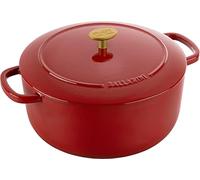 BALLARINI Bellamonte Casserole Dish, Roasting Dish, Dutch Oven, Enamelled Cast Iron, Round, 20 cm, 2.5 L, Red