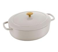 Ballarini Bellamonte Cast Iron Oval Pot - Ivory, 6.5 Ltr.