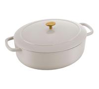 Ballarini Bellamonte Cast Iron Oval Pot - Ivory, 7.5 Ltr.