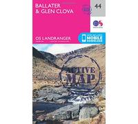 Landranger Active 44 Ballater & Glen Clova Map With Digital Version, Pink One Size