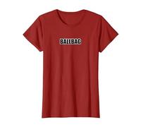 Ballbag T-Shirt - Funny Offensive Curse Word Quote Tee T-Shirt, Women, Cranberry Red, Small