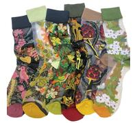 Ballballu Vintage Sheer Socks,Summer Transparent Flower Ankle, Thin Mesh Lace Elastic Jacquard Glass Silk, A, One size