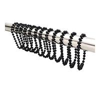BallchainAge Shower Curtain Hooks, Shower Curtain Rings 12pcs, spa-Quality Look-Black