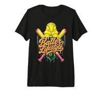 Baller Lifestyle Softball Ice Cream Drip Premium T-Shirt