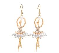 Ballerina Ballet Dancer Earrings for Women Sweet Elegant Dancing Ballet Earrings for Ballerina Earrings Christmas Gift, S, Alloy Steel, No Gemstone