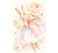 Ballerina Bliss Notebook: A Bunny Rabbit Journal Easter - 6 x 9 Inches - 120 pages - Lined and Blank Mix