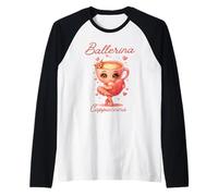 Ballerina Cappuccino Cute Italian Brainrot Meme Gen Z Girls Raglan Baseball Tee
