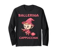 Ballerina Cappuccino Italian Brainrot Meme Witch Kids Girls Long Sleeve T-Shirt