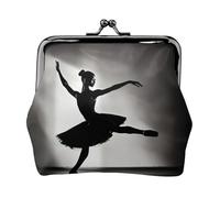 Ballerina Dance print Coin Purse, Mini Change Purse for Women Small Coin Purse for Credit Card ID Key, Black, One Size, Vintage