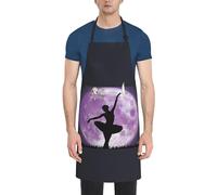 Ballerina Dance Print Kitchen Apron With Pockets Versatile Adjustable Chef Bbq Grilling Smock For Adults
