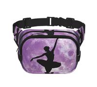 Ballerina Dance Print Unisex Square Double Layer Waist Bag Trendy Crossbody Fanny Pack Travel Workouts, Black, One Size