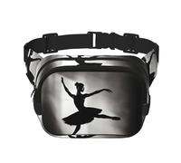 Ballerina Dance Print Versatile Square Double Layer Waist Bag Trendy for Men and Women daily use Bag, Black, One Size