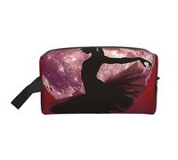 Ballerina Dance Printed Cosmetic Case with Handle, Lightweight Compact Storage for Makeup, Toiletries & Gadgets, Make up Organiser for Travel, School, Work