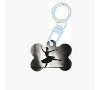 Ballerina Dance Printing Dog Tag Bone Shaped Double Sided Pattern Dog Id Tags Bone Shaped Pet Name Tags Dog Collar Tags