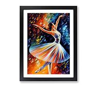 Ballerina Dancer No.2 Framed Print | A3 Black Framed Wall Art | Ready to Hang | Modern Nature Picture | Living Room Bedroom Lounge Office