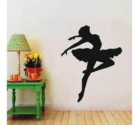 Ballerina Dancer Silhouette Wall Decal Ballet Dance School Classroom Girls Bedroom Interior Decor Door Window Vinyl Sticker 42x52cm