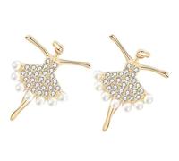 Ballerina Earrings for Women Copper Golden Jewellery | Chic Simple Style, Show off Charm, Dressing, Eye Catcher, One Pair