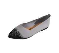 Ballerina Flat Shoes for Women Shoes Go Walking Shoes Hands Slip in Sneakers Womens Ballet Shoes (Grey, 7)