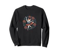 Ballerina Fox Floral Art Roses Foxes design Foxy Sweatshirt