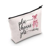 Ballerina Gift Ballet Teacher Cosmetic Bag Plie Chasse Jete All Day Zipper Pouch Bag Dance Lover Gift (PliE Chasse Jete All Day UK)