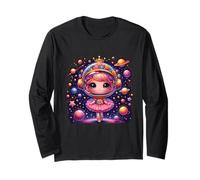 Ballerina Girl Space Astronaut Dancer Dancing Astronomy Long Sleeve T-Shirt