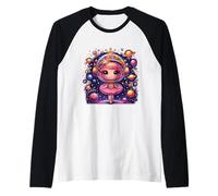 Ballerina Girl Space Astronaut Dancer Dancing Astronomy Raglan Baseball Tee