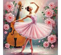Ballerina Girl Special Shaped 5D DIY Partial Drill Diamond Painting Kits for Adults Beginners Home Decor Diamonds Paintings Gem Art 30x30cm (Ballerina Girl)