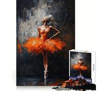 Ballerina in Orange Tutu Painting 1000 Adult Pieces Jigsaw Puzzle Sharp Memory Relaxing Pastime Smooth Cut Lovely Gift (50x75cm)