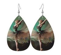 Ballerina Like Butterfly Leather Earrings Dangle Drop for Women Lightweight Teardrop Dangle Earrings Jewelry Fashion Pendant and Valentine Birthday Party Gift