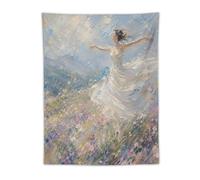 Ballerina Meadow Wall Tapestry, Impressionist Style, Reading Corner