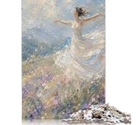 Ballerina Meadow Wooden Jigsaw Puzzle 500 Pieces, Wildflower Figure Pattern