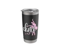 Ballerina Pink Ballet Dancer with Script Dance Lettering Stainless Steel Insulated Tumbler
