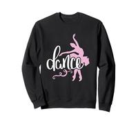 Ballerina Pink Ballet Dancer with Script Dance Lettering Sweatshirt
