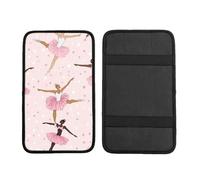 Ballerina Pink Car Armrest Cushion Ballet Dancer Waterproof Auto Center Console Pad Car Armrest Seat Box Cover Protector Universal Fit for Most Vehicle SUV
