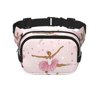 Ballerina Pink Double Layer Waist Bag Pack Ballet Dancer Bum Bag Fanny Pack for Men Women, Adjustable Belt Bag for Travel Hiking Running Cycling Festival