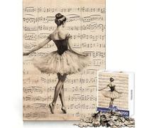 Ballerina Sheet Music Jigsaw Puzzles for Adults 1000 Piece Thought Skill Restful Escape Accurate Edges Thoughtful Gift (50x75cm)