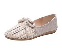 Ballerina Shoes Women's Comfortable Flat Ballet Flats Casual Knitting Rods Flat Hollow Fashion Out Women's Shoes for Women Ballet Flats Black, White, 5.5 UK