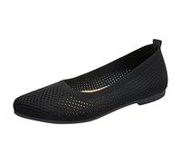 Ballerina Shoes Women's Comfortable Flat Ballet Flats Fashion Women Casual Shoes Flat Fly Woven Mesh Breathable Upper Slip On Comfortable Simple Casual Style Clasp Ballerina Women, black, 4.5 UK
