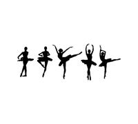 Ballerina Silhouette Dancer Dancing Dance Lettering Stickers 28x78cm Do not Damage The Wall Surface Black