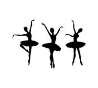 Ballerina Silhouette Dancer Dancing Dance Lettering Stickers 32x48.1cm It Won't Fall Off Black