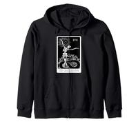 Ballerina Skeleton Tarot Card Dance Halloween Gothic Ballet Zip Hoodie