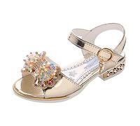 Ballerina Slippers Girls Soles With Butterfly Sandals Summer Open Toe Student Dance Princess Shoes (Gold, 13 Little Child)