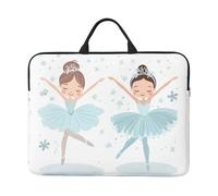 Ballerina Snowflake Laptop Case 14 Inch Ballet Dancer Laptop Bag for Women Men, Water-Resistant Business Computer Carrying Bag Shockproof Notebook Sleeve