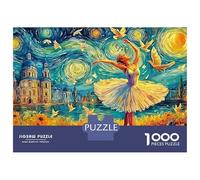 Ballerina Starry Night Jigsaws Impossible Home Decoration 1000 Piece Puzzle Dancer in Van Gogh Style Night Educational Games Wall Decor for Adults And Kids Age 14 Years Up 38x26cm/1000pcs