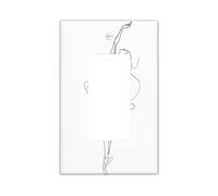 ballerina switch cover plate, black white dance line art rocker wall plate, winter holiday decor, modern wall, standard size thermoplastic cover single rocker