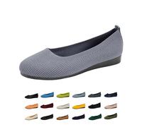 Ballerina Women's Summer Shoes, Barefoot Flat Shoes, Traditional Design, Comfortable and Elegant, Leisure, Dirndl Espadrilles, Leisure, Summer, 019 Grey, 8.5 UK