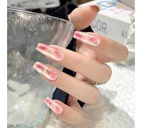 Ballerinas Coffin Press On Nails Glitters French Fake Acrylic False Artificial Glues On For Wome Design False Nail